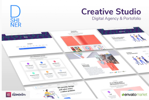 DShiner Creative Studio Digital Agency Elementor Template Kit