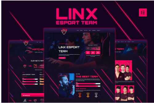 Linx Esport Gaming Elementor Template Kit