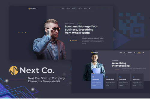Next Co Startup Company Elementor Template Kit