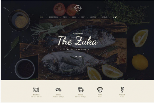Zukares – Restaurant Cafe Food Elementor Template Kit