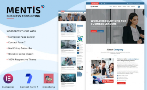 Mentis Business Consulting WordPress Elementor Theme