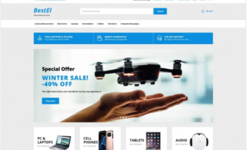 BestEl Electronics Store Ready To Use Minimalistic OpenCart Template