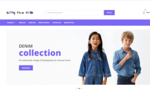 Bill The Kid Simple Kids Fashion Online Store OpenCart Template