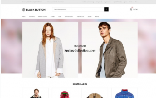 Black Button Fashion Store Elegant OpenCart Template