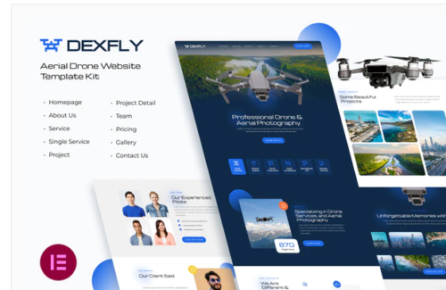 Dexfly | Drone & Aerial Photography Elementor Template Kit