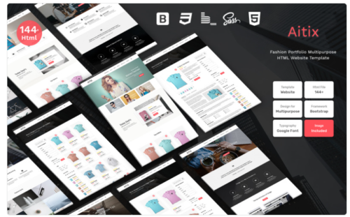 Aitix - Fashion Portfolio Multipurpose Clean Bootstrap Website Template