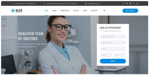 Alfa Health - Doctor Multipage HTML Modern Website Template