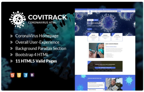 Covitrack - Coronavirus HTML Website Template