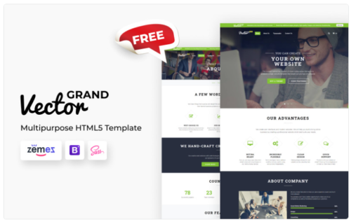 Grand Vector - Free Multipurpose Responsive Website Template