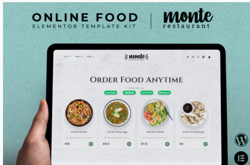 Monte - Online Food Elementor Template Kit