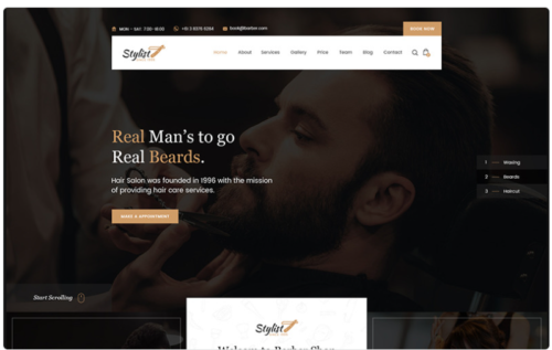 Stylist - Hair Salon Bootstrap Html Website Template