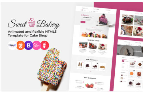 Sweet Bakery - Cake Shop Responsive Website Template
