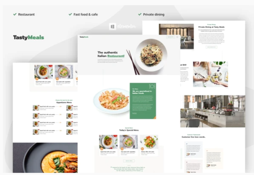 TastyMeals - Restaurant & Cafe Elementor Template Kit