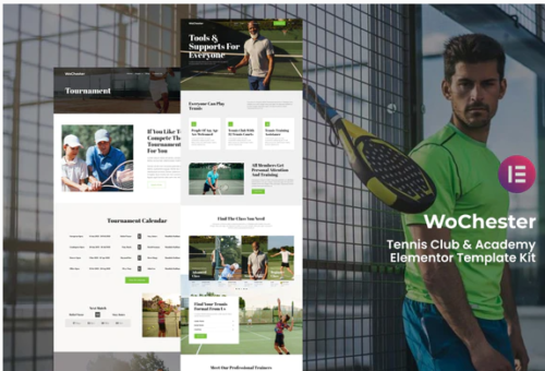 WoChester - Tennis Club & Academy Elementor Template Kit