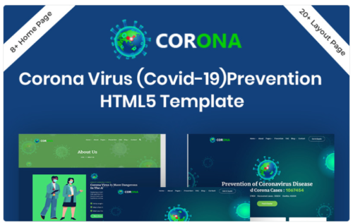 Corona (Covid-19) Prevention HTML5 Bootstrap Website Template