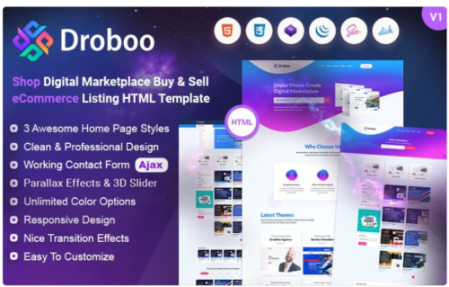 Droboo - Digital Marketplace HTML Website Template