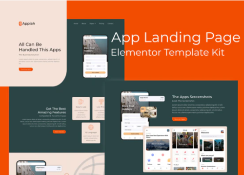 Appiah - App Landing Page Elementor Template Kit