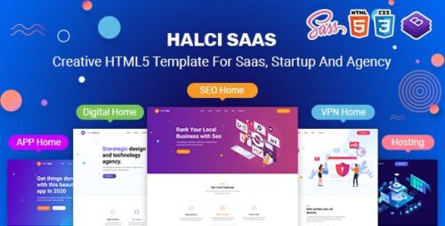 HalciSaas - Creative HTML5 Template for Saas, Startup & Agency