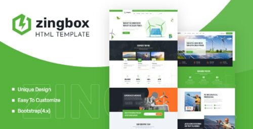 Zingbox – Wind & Solar Energy HTML Template