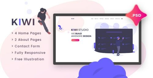 Kiwi - Creative One Page PSD Template