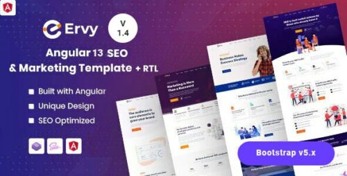 Ervy - Angular 13 IT & SEO Marketing Startup Template