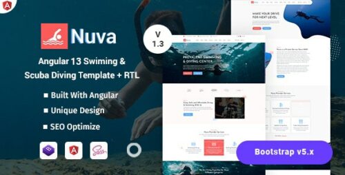 Nuva - Angular 13 Diving & Swimming School Template