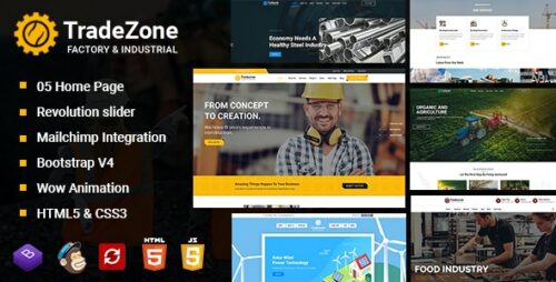 TradeZone - Factory & Industrial One Page HTML Template