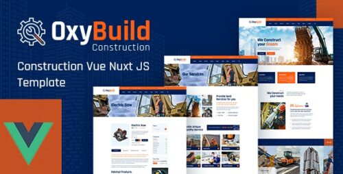 OxyBuild – Vue JS Construction Comapny Template using Nuxt JS
