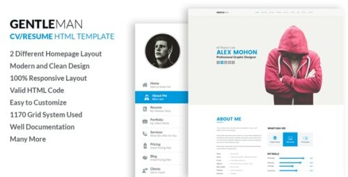 Gentleman- Responsive CV / Resume HTML Template