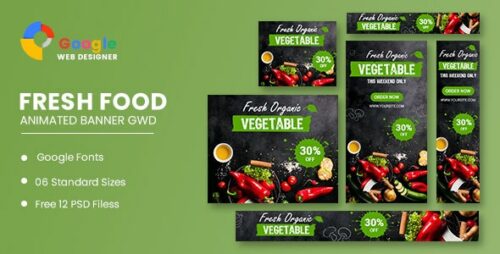 Fresh Food Google Adwords HTML5 Banner Ads GWD