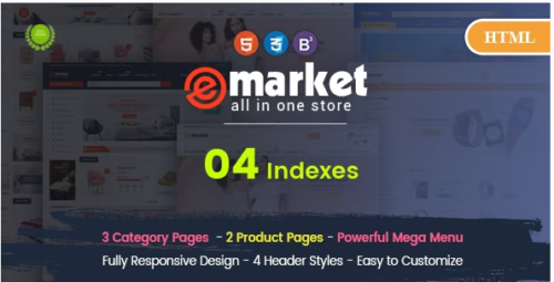 eMarket - Creative Responsive MultiPurpose HTML 5 Template (Mobile Layouts Included)