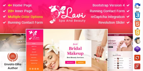 Lavi : Beauty Spa Salon Makeup Parlour Bootstrap 4 Template