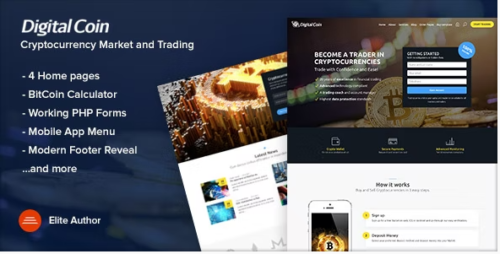 Digital Coin - Cryptocurrency Marketing and Trading Site Template