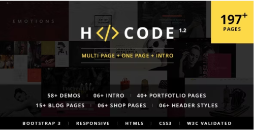 H-Code Multipurpose OnePage & Multi Page Template