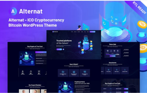Alternat - ICO Cryptocurrency Responsive Bitcoin WordPress Theme