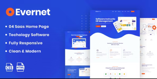 Evernet - HTML5 Template for Software, Startup & Agency