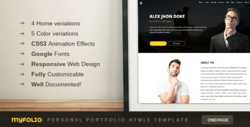 Myfolio - Onepage Personal Portfolio HTML5 Template