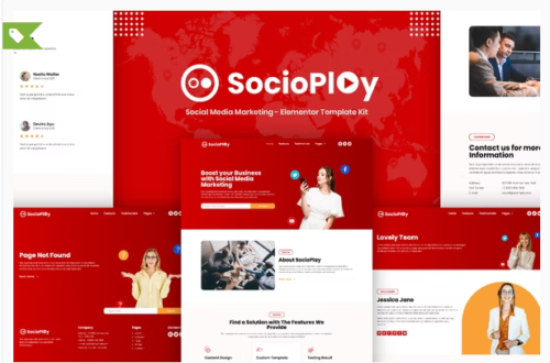 Socioplay - Social Media Marketing Elementor Template Kit