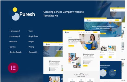 Puresh | Cleaning Services Company Elementor Template Kit