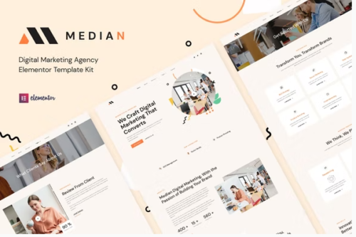 Median - Digital Marketing Agency Elementor Template Kit