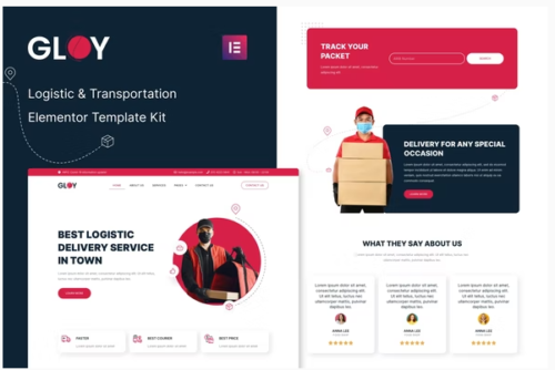 Gloy - Logistic & Transportation Delivery Elementor Template Kit