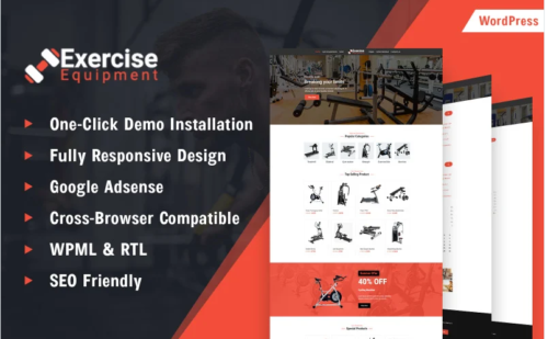 Fitness and Exercise Equipment Store WordPress Theme