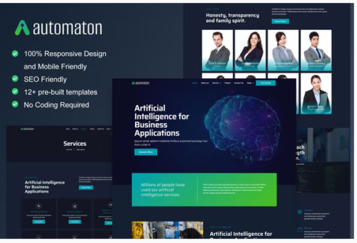 Automaton - Artificial Intelligence & Technology Services Elementor Template Kit