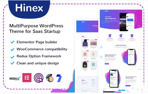 Hinex - MultiPurpose WordPress Theme for Saas Startup