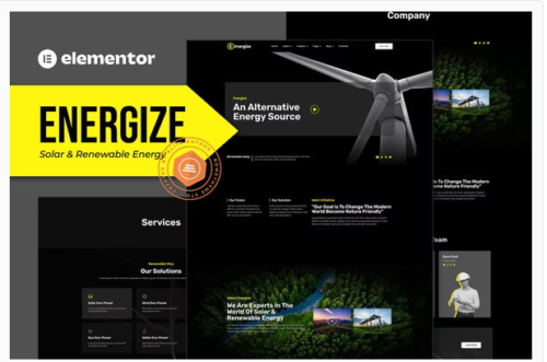 Energize - Solar & Renewable Energy Elementor Template Kit