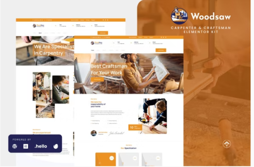 Woodsaw - Carpenter & Craftsman Elementor Template Kit