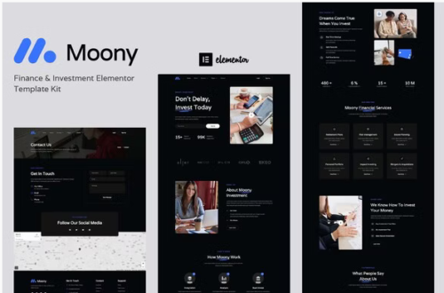 Moony - Finance & Investment Elementor Template Kit