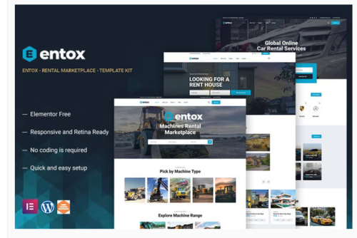 Entox - Car Rental Marketplace Elementor Template Kit