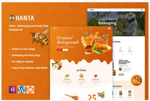 Hanta - Beekeeping & Honey Shop Elementor Template Kit