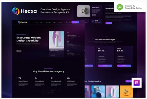 Hecxa – Creative Design Agency Elementor Template Kit